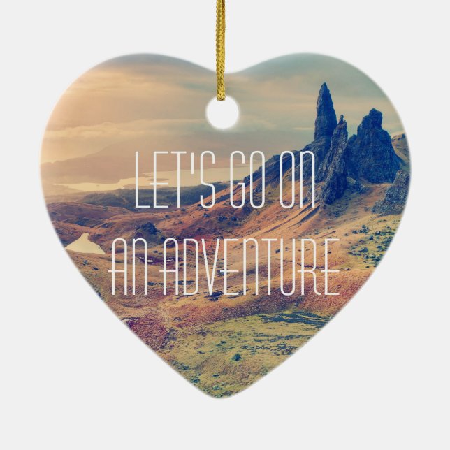 Ornamento De Cerâmica Impressão da aventura (Verso)