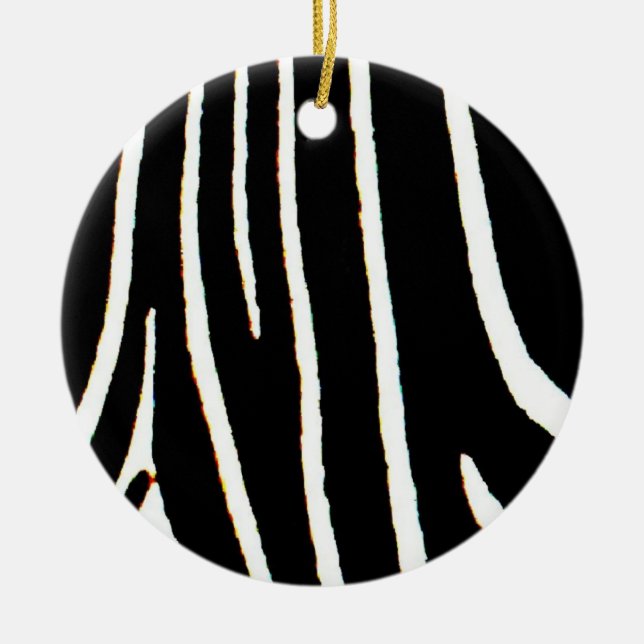 Ornamento De Cerâmica Impressão da zebra (Frente)