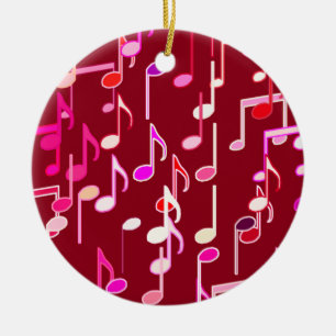 Ornamento De Cerâmica Impressão das notas musicais - Borgonha, multi