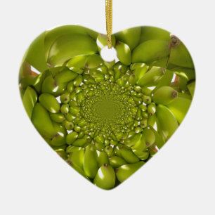 Ornamento De Cerâmica Impressão de Arte/Gráfico de Banana Verde Caleidos