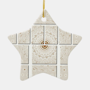 Ornamento De Cerâmica Impressão de Arte Mosaica do Motif Africano Tradic