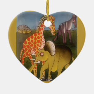 Ornamento De Cerâmica Impressão de Arte Tripartida Africana