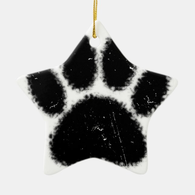 Ornamento De Cerâmica Impressão De Canas De Cães Sólidas E Afastadas (Frente)