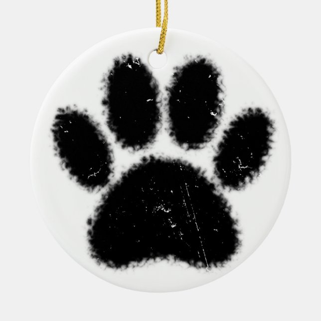 Ornamento De Cerâmica Impressão De Canas De Cães Sólidas E Afastadas (Frente)