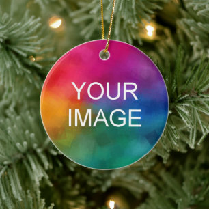 Ornamento De Cerâmica Impressão de duplo lado Carregue o logotipo de fot
