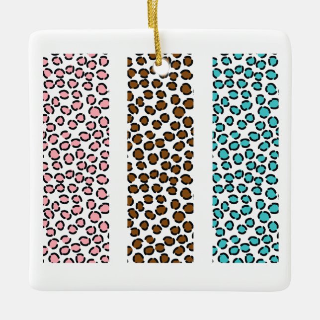 Ornamento De Cerâmica Impressão de Leopardo (Frente)