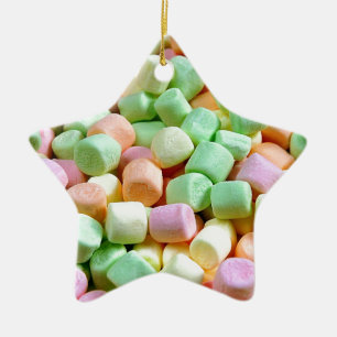 Ornamento De Cerâmica Impressão de marshmallow em miniatura colorida