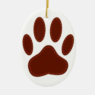 Ornamento De Cerâmica Impressão de Pata de Cachorro