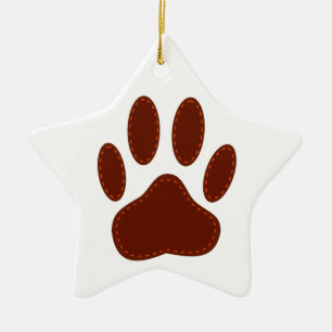 Ornamento De Cerâmica Impressão de Pata de Cachorro