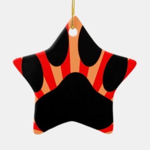 Ornamento De Cerâmica Impressão de Pata de Cachorro Radiante