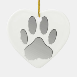 Ornamento De Cerâmica Impressão de Pata de Cão com Aspecto Metálico