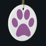 Ornamento De Cerâmica Impressão de Paw<br><div class="desc">Design de impressão de plataforma divertida para amantes de os animais!</div>