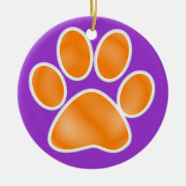 Ornamento De Cerâmica Impressão de Paw