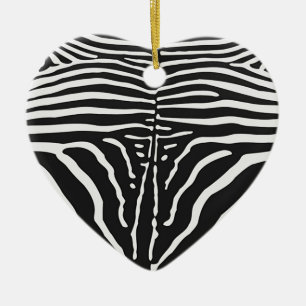 Ornamento De Cerâmica Impressão de pele Zebra Autêntica - faixa branca p