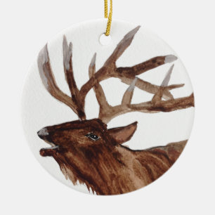 Ornamento De Cerâmica Impressão de pintura de animais de Elk