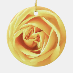 Ornamento De Cerâmica Impressão de rosa amarela
