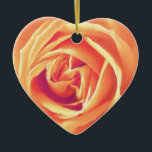 Ornamento De Cerâmica Impressão de rosa de laranja suave<br><div class="desc">Rosa cor de laranja macio e cremosa numa imagem sombreada e texturizada derivada de uma fotografia,  alterada e melhorada</div>