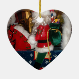 Ornamento De Cerâmica Impressão/Design de Natal do Papai Noel decorado