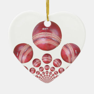 Ornamento De Cerâmica Impressão do Cricket Ball do Sports Lover