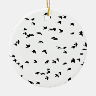 Ornamento De Cerâmica Impressão do pássaro das andorinhas em vôo