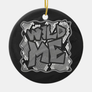 Ornamento De Cerâmica Impressão em Amarelo e Dourado de Cobra