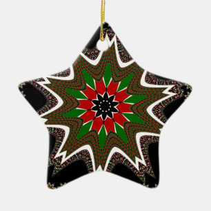 Ornamento De Cerâmica Impressão/Gráfico de Cores de Sinalizador do Quêni