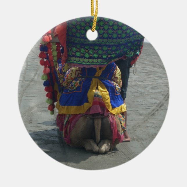 Ornamento De Cerâmica Impressão/Gráfico Whimsical Camel Art (Frente)