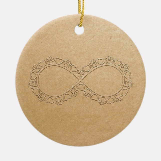 Ornamento De Cerâmica Impressão Infinita De Cachorro (Frente)