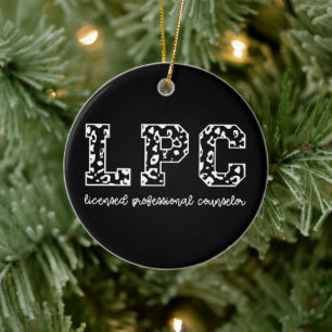 Ornamento De Cerâmica Impressão Leopard de Conselheiro Profissional Lic