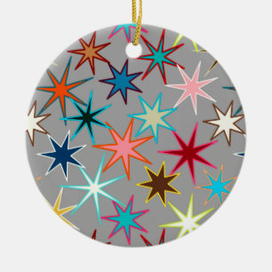 Ornamento De Cerâmica Impressão moderno de Starburst, cores da jóia em