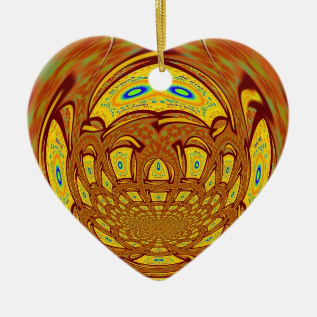 Ornamento De Cerâmica Impressão ouro Amarelo De Luvas De Beisebol (Frente)