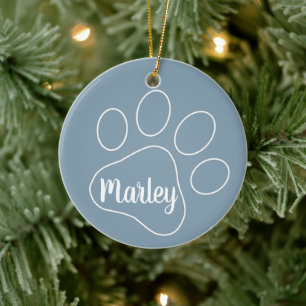 Ornamento De Cerâmica Impressão Personalizada da Pata do Animal de Estim