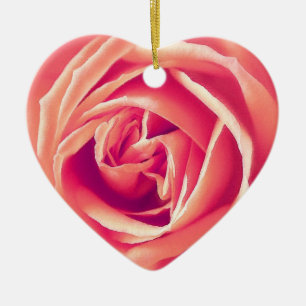 Ornamento De Cerâmica Impressão rosa de coral