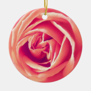 Ornamento De Cerâmica Impressão rosa de coral