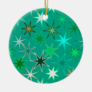 Ornamento De Cerâmica Impressão, turquesa e Aqua modernos de Starburst
