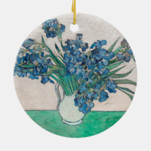 Ornamento De Cerâmica Impressionismo da pintura de Van Gogh Iris Vase