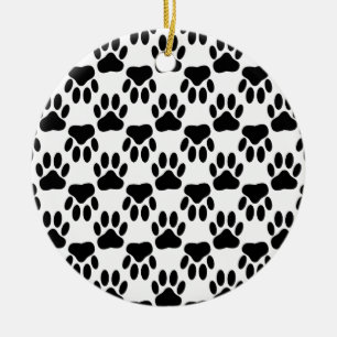 Ornamento De Cerâmica Impressões De Pata De Cachorro Para Cima E Para Ba
