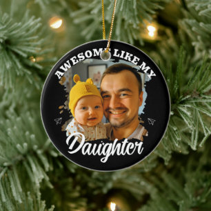Ornamento De Cerâmica Incrível Como Minha Filha Foto Personalizada do Pa
