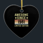 Ornamento De Cerâmica Incrível desde o aniversário de 1981<br><div class="desc">1</div>
