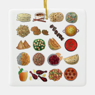 Ornamento De Cerâmica Índia - cozinha Comida dos pratos de restauração d