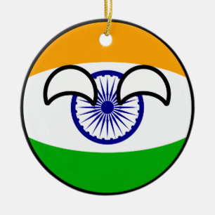 Ornamento De Cerâmica India Geeky de tensão engraçado Countryball