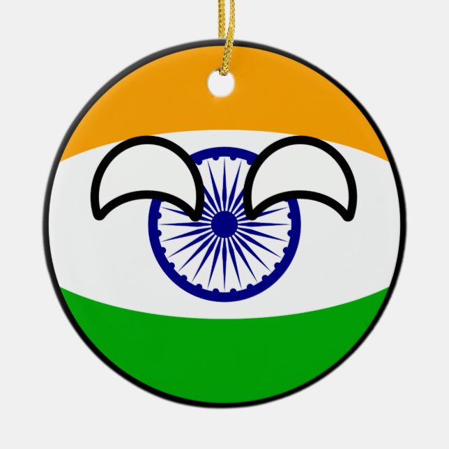 Ornamento De Cerâmica India Geeky de tensão engraçado Countryball (Frente)