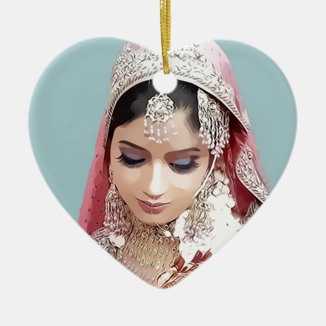 Ornamento De Cerâmica Indian bride (Frente)