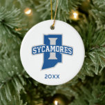 Ornamento De Cerâmica Indiana State University Holiday<br><div class="desc">Get ready to deck the halls and spread some serious Sycamore cheer this festive season with this official Indiana State University holiday product! Whether you are a proud alum looking to add a touch of campus nostalgia to your seasonal decor, a dedicated student celebrating the winter break, or a die-hard...</div>