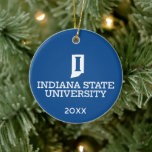 Ornamento De Cerâmica Indiana State University Holiday<br><div class="desc">Get ready to deck the halls and spread some serious Sycamore cheer this festive season with this official Indiana State University holiday product! Whether you are a proud alum looking to add a touch of campus nostalgia to your seasonal decor, a dedicated student celebrating the winter break, or a die-hard...</div>