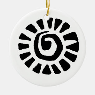 Ornamento De Cerâmica Indiano mexicano Sun