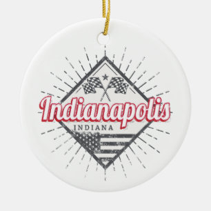 Ornamento De Cerâmica Indianópolis Cidade Indiana Estados Unidos EUA