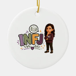 Ornamento De Cerâmica INFJ — A Guardiã das Ideias