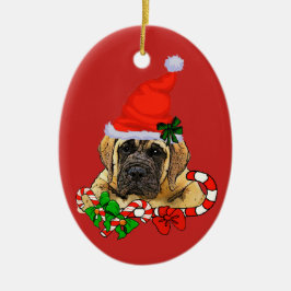 Ornamento De Cerâmica Inglês Mastiff Natal