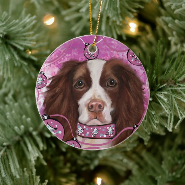 ORNAMENTO DE CERÂMICA INGLÊS SPRINGER SPANIEL (Árvore)